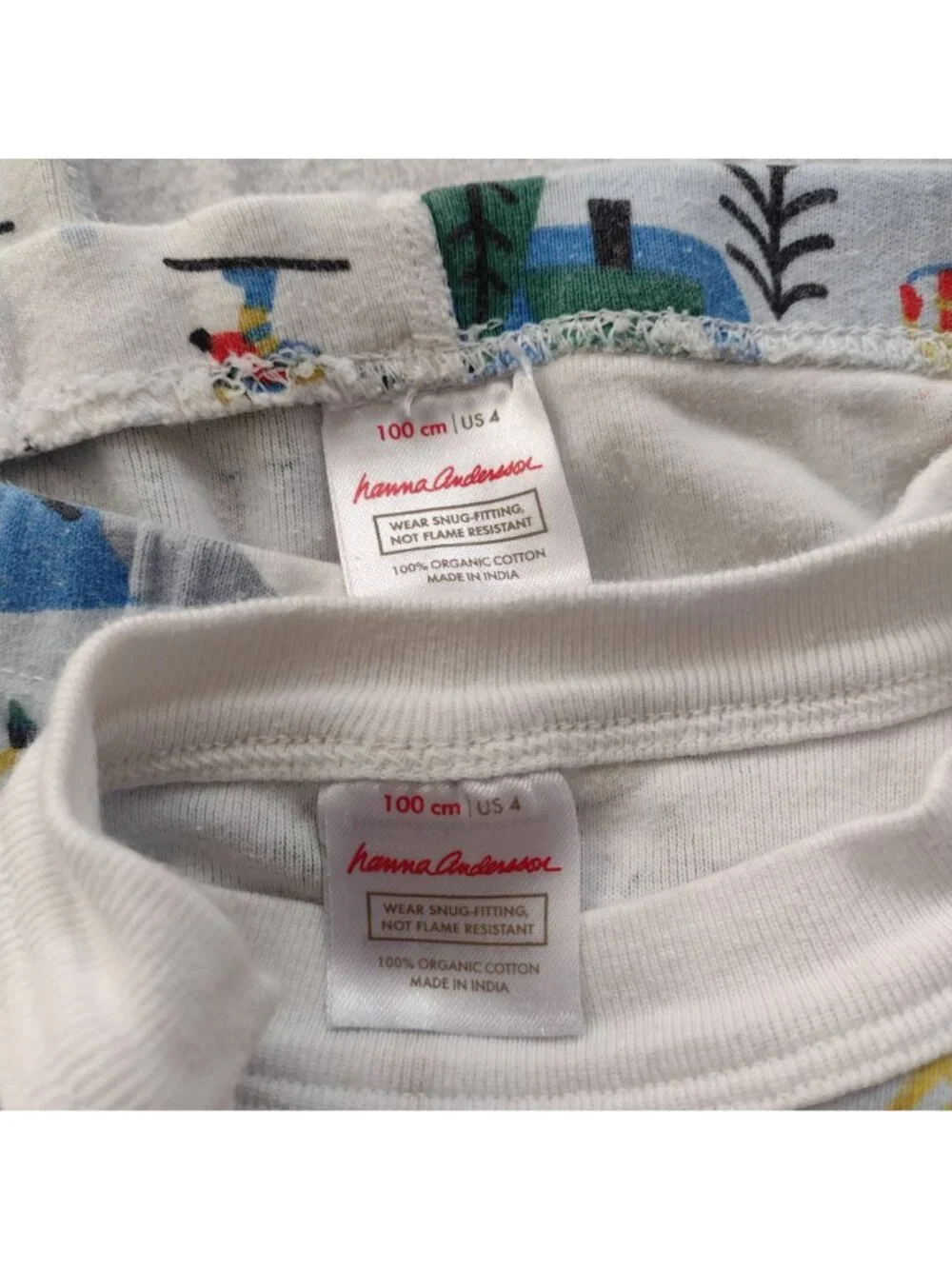 Hanna Andersson Kids Pajamas 4 Ski Slope Holiday Print Organic Cotton Long Johns